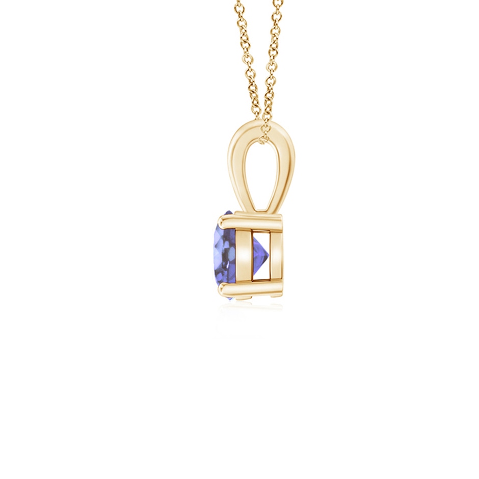 4mm AA Classic Prong-Set Round Tanzanite Solitaire Pendant in Yellow Gold side 199
