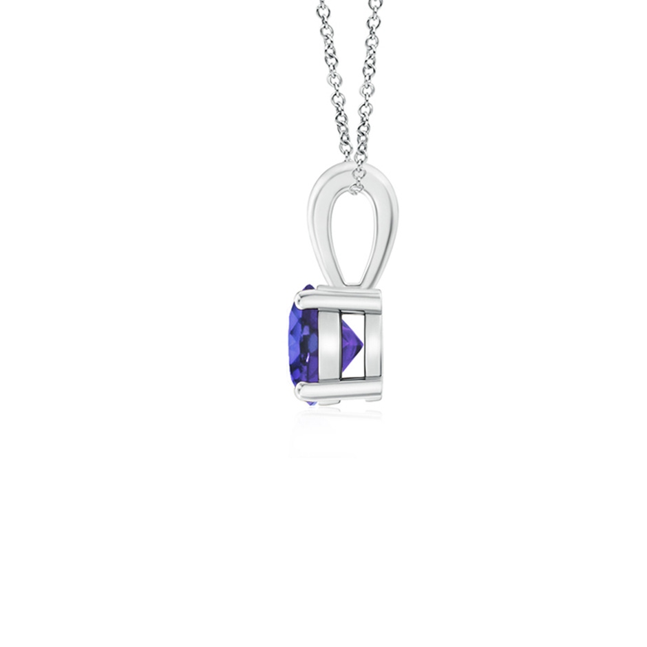 4mm AAA Classic Prong-Set Round Tanzanite Solitaire Pendant in White Gold side 199