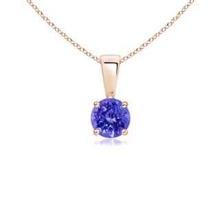 4mm AAAA Classic Round Tanzanite Solitaire Pendant in 9K Rose Gold