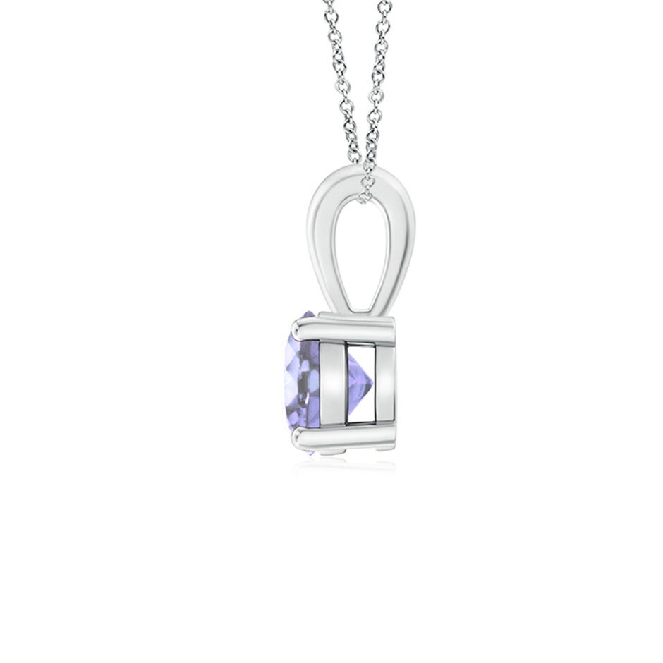 5mm A Classic Prong-Set Round Tanzanite Solitaire Pendant in P950 Platinum side 199