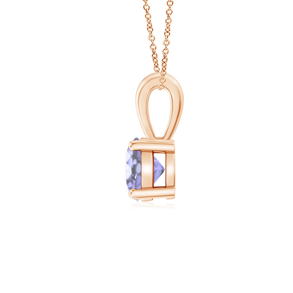 5mm A Classic Prong-Set Round Tanzanite Solitaire Pendant in Rose Gold side 199