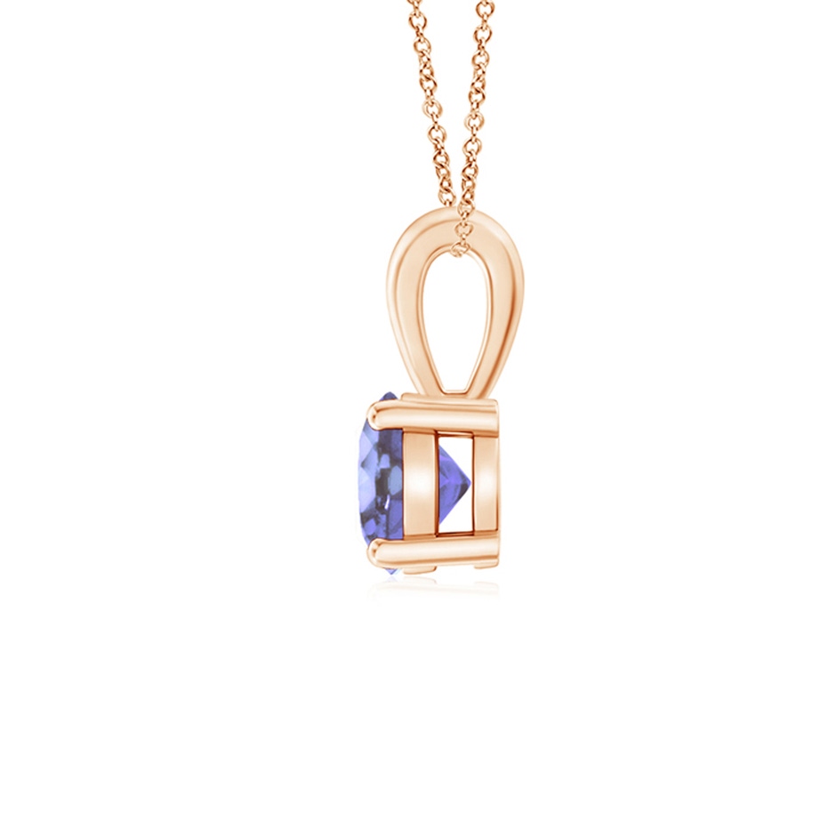 5mm AA Classic Prong-Set Round Tanzanite Solitaire Pendant in Rose Gold side 199