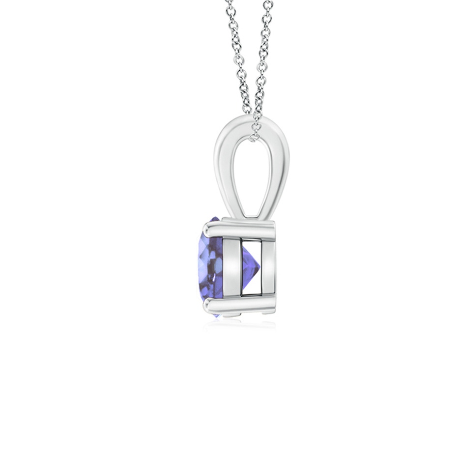 5mm AA Classic Prong-Set Round Tanzanite Solitaire Pendant in White Gold side 199