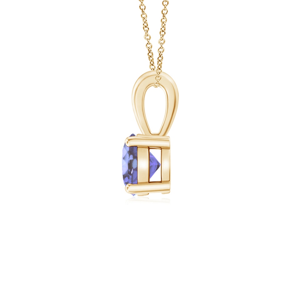 5mm AA Classic Prong-Set Round Tanzanite Solitaire Pendant in Yellow Gold side 199