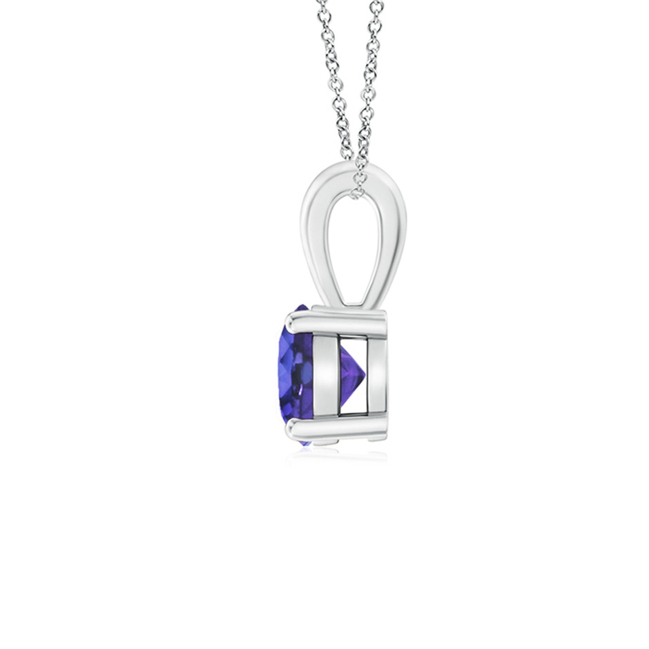 5mm AAA Classic Prong-Set Round Tanzanite Solitaire Pendant in S999 Silver side 199