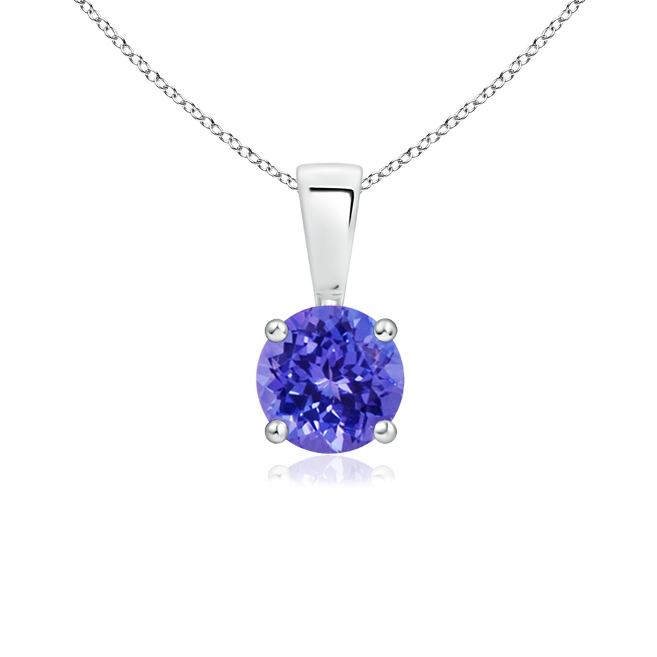 5mm AAAA Classic Prong-Set Round Tanzanite Solitaire Pendant in P950 Platinum 
