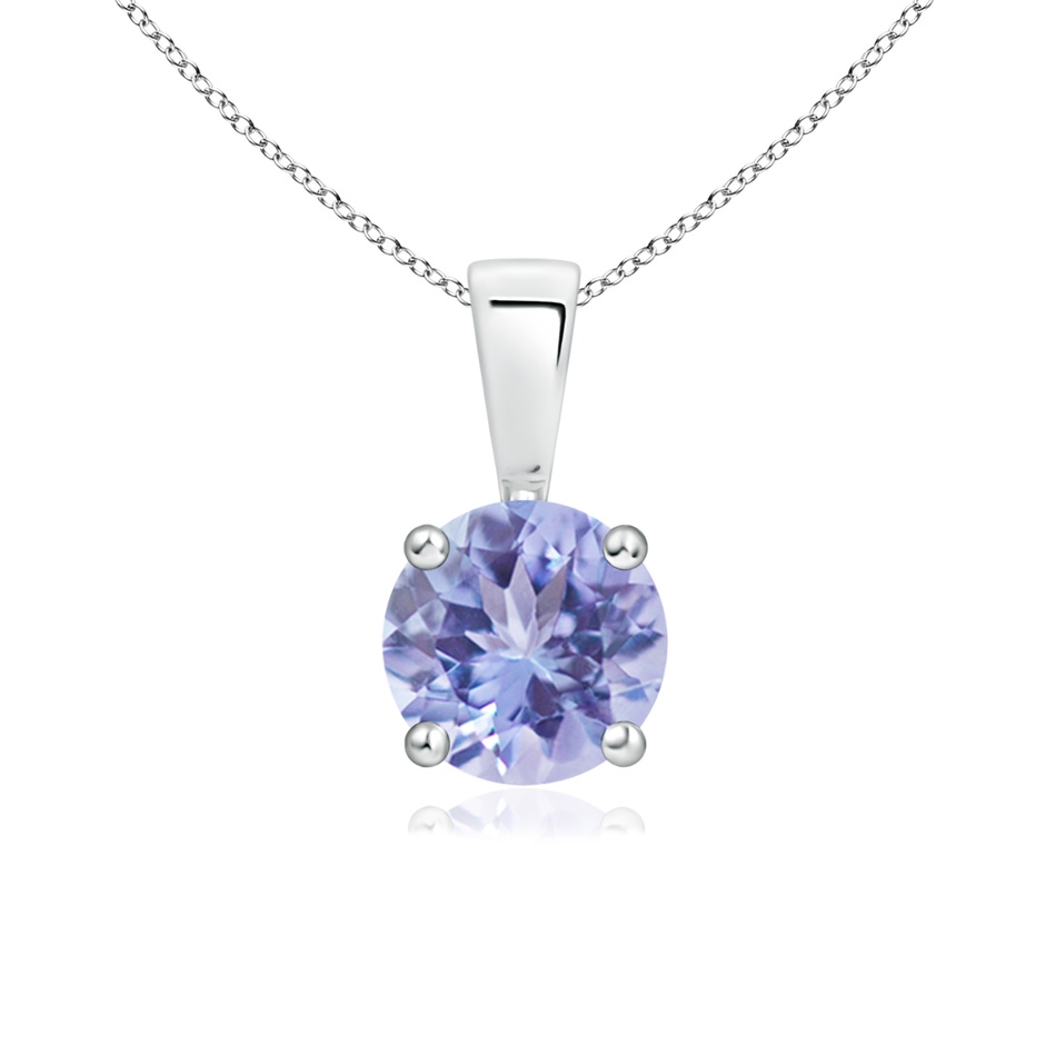 6mm A Classic Prong-Set Round Tanzanite Solitaire Pendant in P950 Platinum 