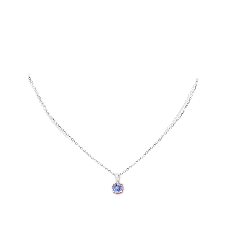 6mm A Classic Prong-Set Round Tanzanite Solitaire Pendant in P950 Platinum pen