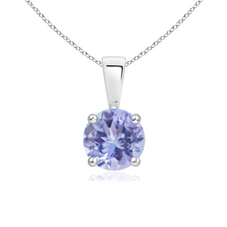 6mm A Classic Prong-Set Round Tanzanite Solitaire Pendant in White Gold