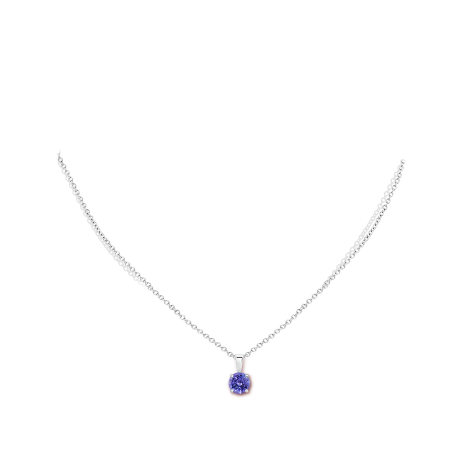 6mm AA Classic Prong-Set Round Tanzanite Solitaire Pendant in P950 Platinum pen