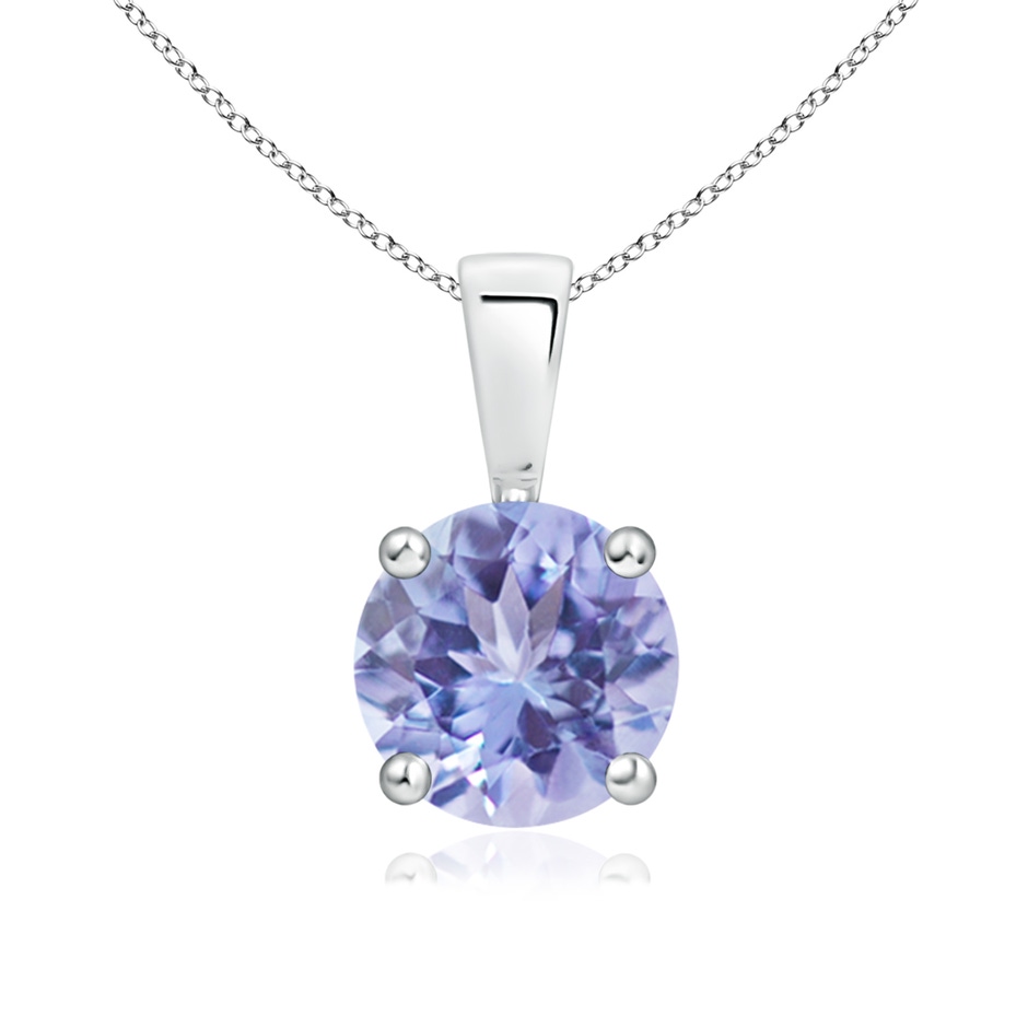 7mm A Classic Prong-Set Round Tanzanite Solitaire Pendant in P950 Platinum 