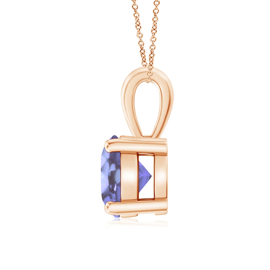 7mm A Classic Prong-Set Round Tanzanite Solitaire Pendant in Rose Gold side 199