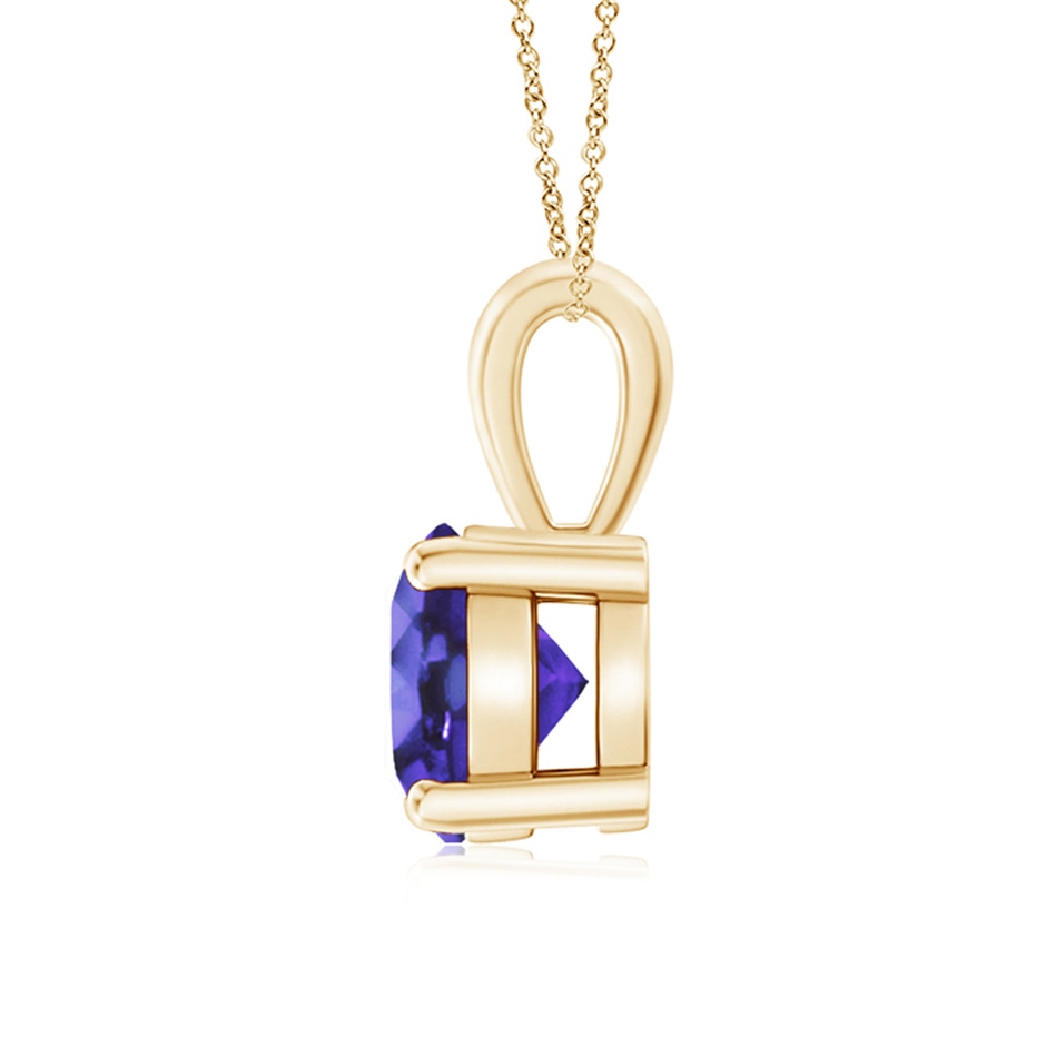 7mm AA Classic Prong-Set Round Tanzanite Solitaire Pendant in Yellow Gold side 199