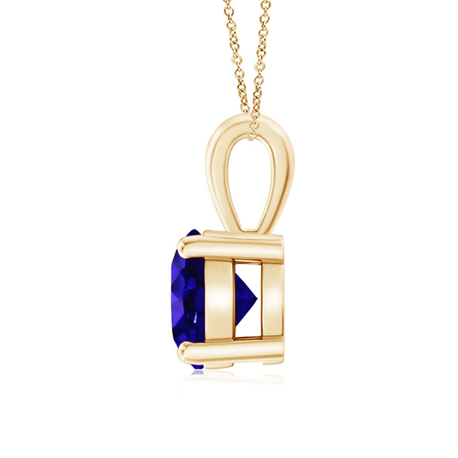 7mm AAAA Classic Prong-Set Round Tanzanite Solitaire Pendant in Yellow Gold side 199