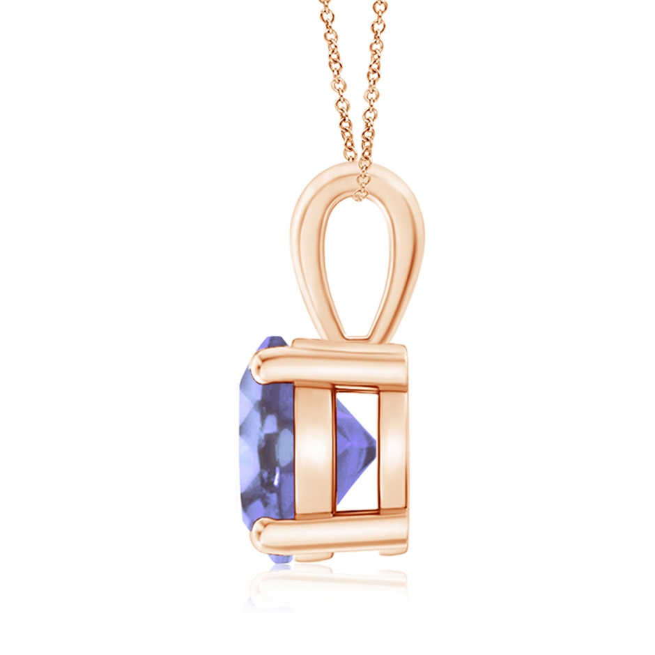 8mm A Classic Prong-Set Round Tanzanite Solitaire Pendant in 18K Rose Gold side 199