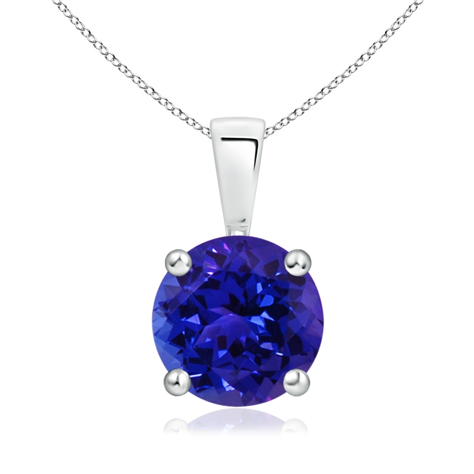 8mm AAAA Classic Prong-Set Round Tanzanite Solitaire Pendant in P950 Platinum 