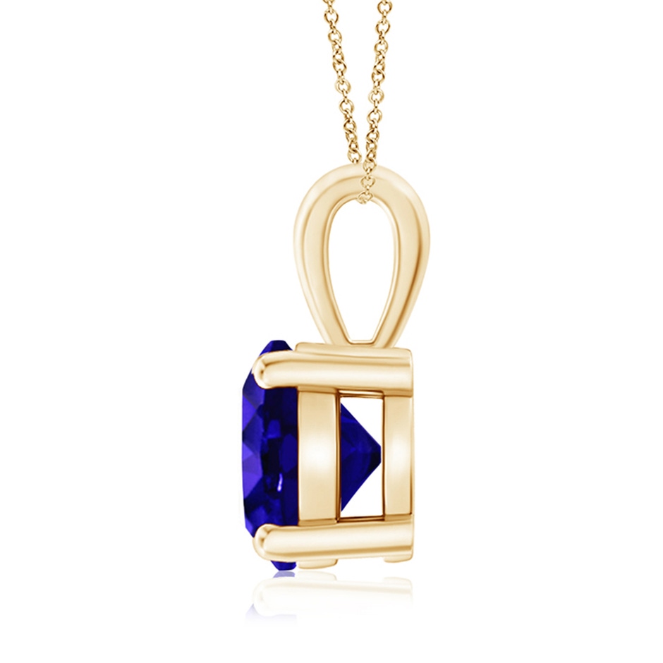 8mm AAAA Classic Prong-Set Round Tanzanite Solitaire Pendant in Yellow Gold side 199