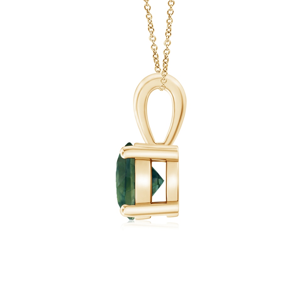 6mm AA Classic Prong-Set Round Teal Montana Sapphire Solitaire Pendant in Yellow Gold side 199