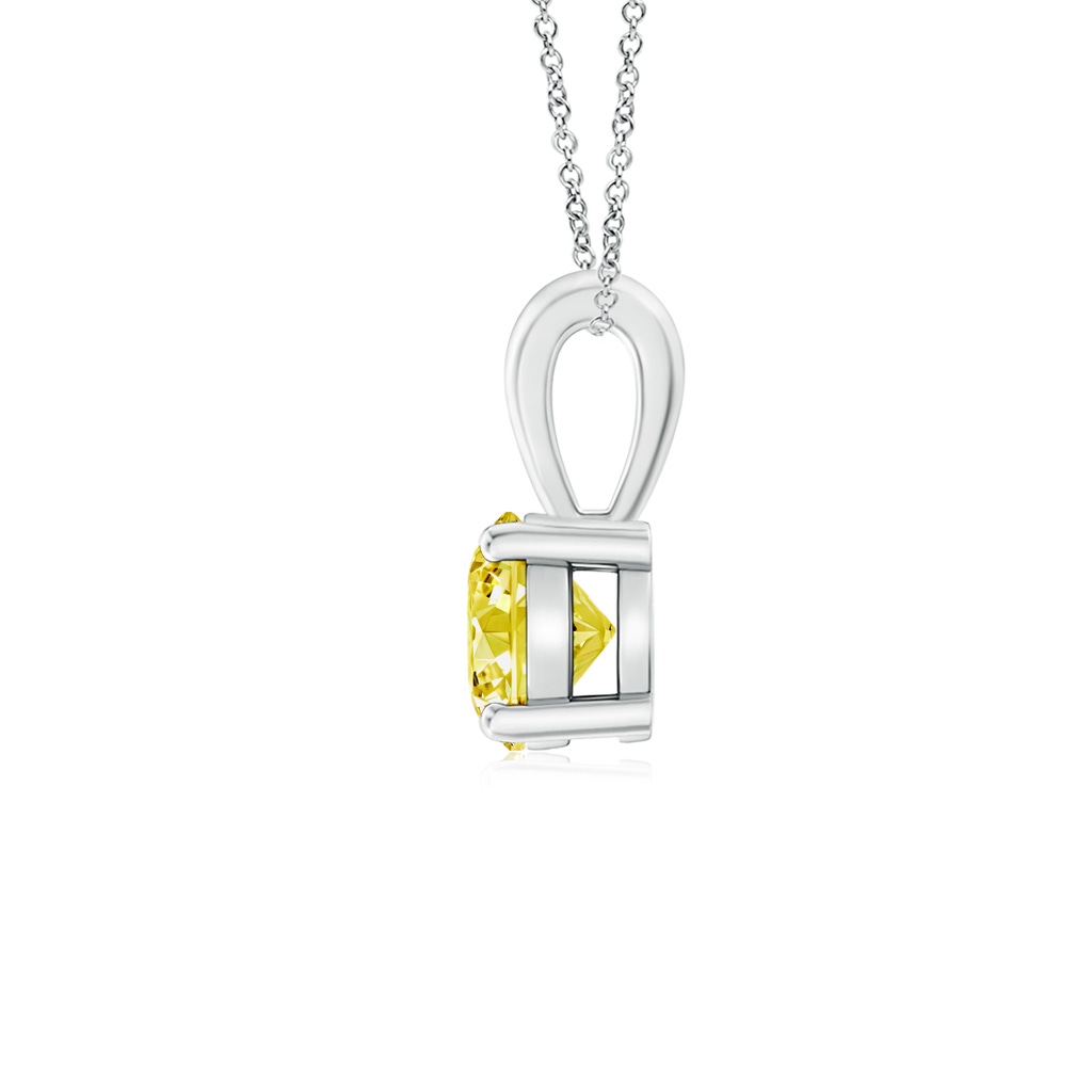 5.1mm AAAA Classic Prong-Set Round Fancy Intense Yellow Diamond Solitaire Pendant in P950 Platinum - side 199