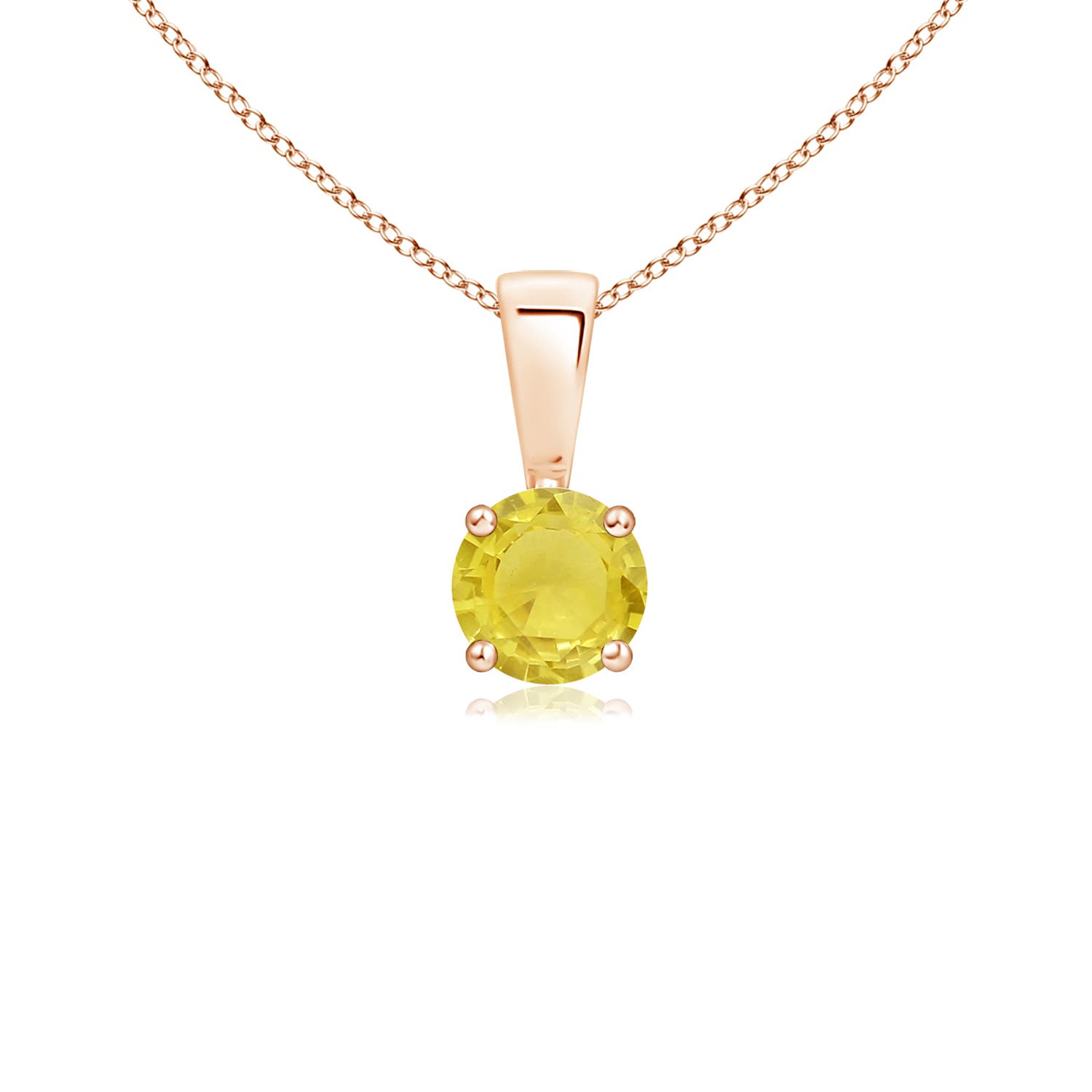 A - Yellow Sapphire / 0.27 CT / 14 KT Rose Gold