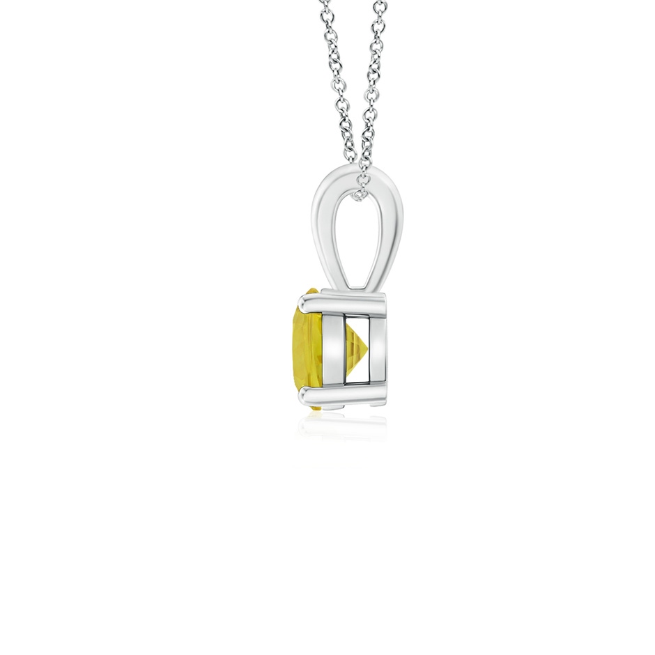 4mm A Classic Prong-Set Round Yellow Sapphire Solitaire Pendant in White Gold side 199