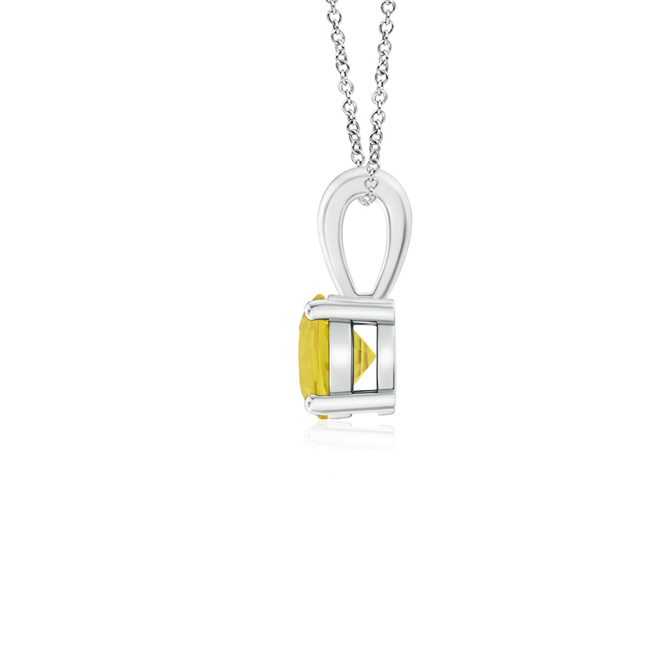 4mm AA Classic Prong-Set Round Yellow Sapphire Solitaire Pendant in P950 Platinum side 199