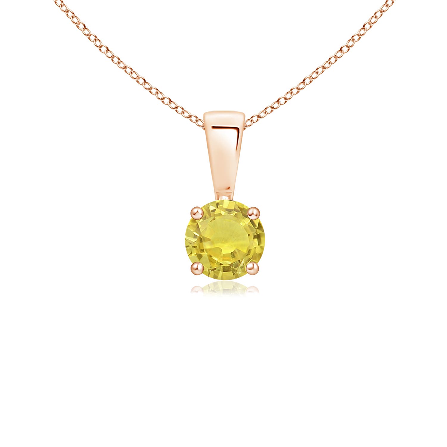 AA - Yellow Sapphire / 0.27 CT / 14 KT Rose Gold