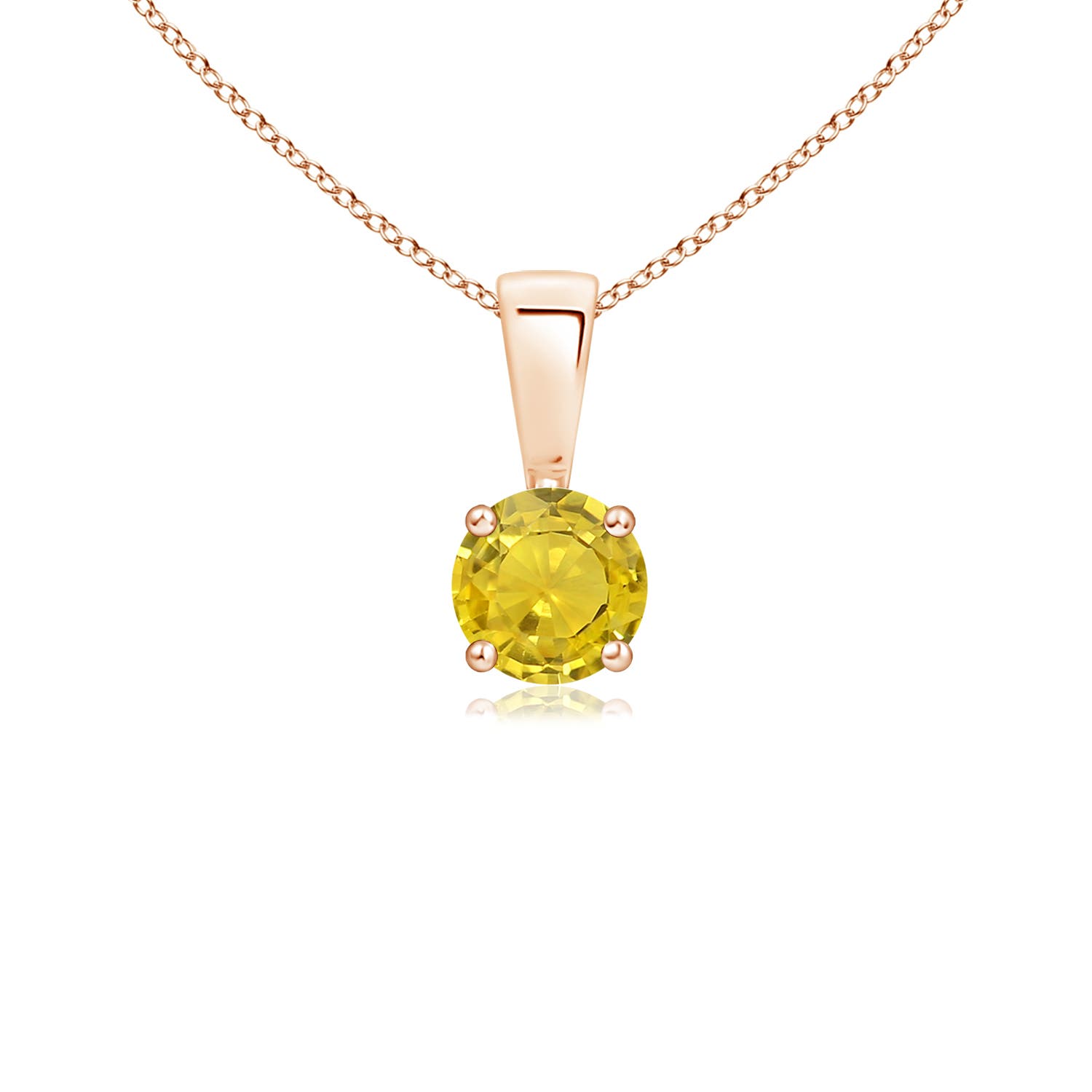 AAA - Yellow Sapphire / 0.27 CT / 14 KT Rose Gold