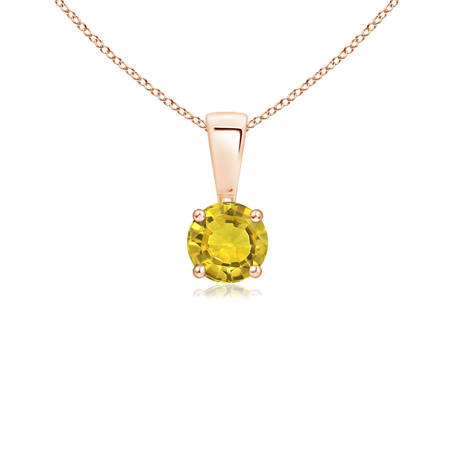 AAAA - Yellow Sapphire / 0.27 CT / 14 KT Rose Gold