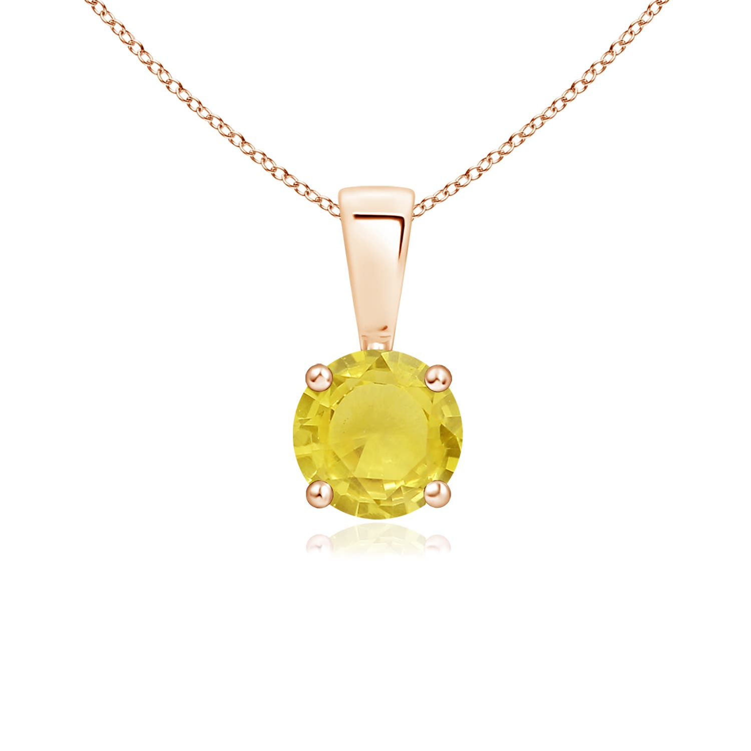 A - Yellow Sapphire / 0.53 CT / 14 KT Rose Gold