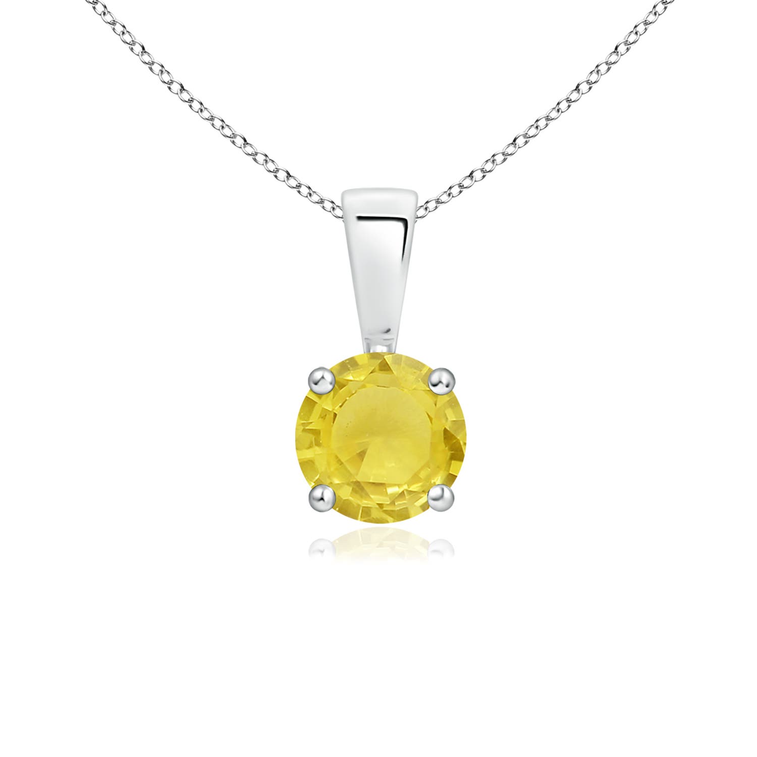 A - Yellow Sapphire / 0.53 CT / 14 KT White Gold