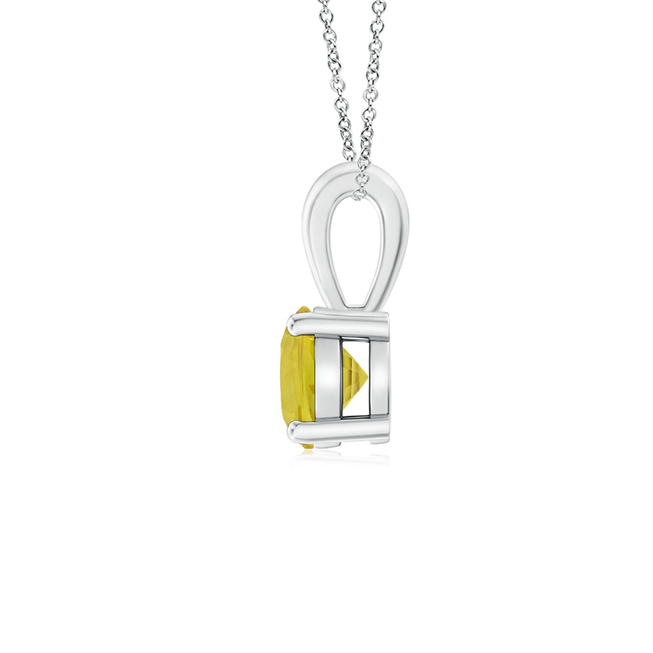 5mm A Classic Prong-Set Round Yellow Sapphire Solitaire Pendant in White Gold side 199