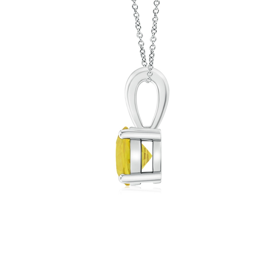 5mm AA Classic Prong-Set Round Yellow Sapphire Solitaire Pendant in P950 Platinum side 199