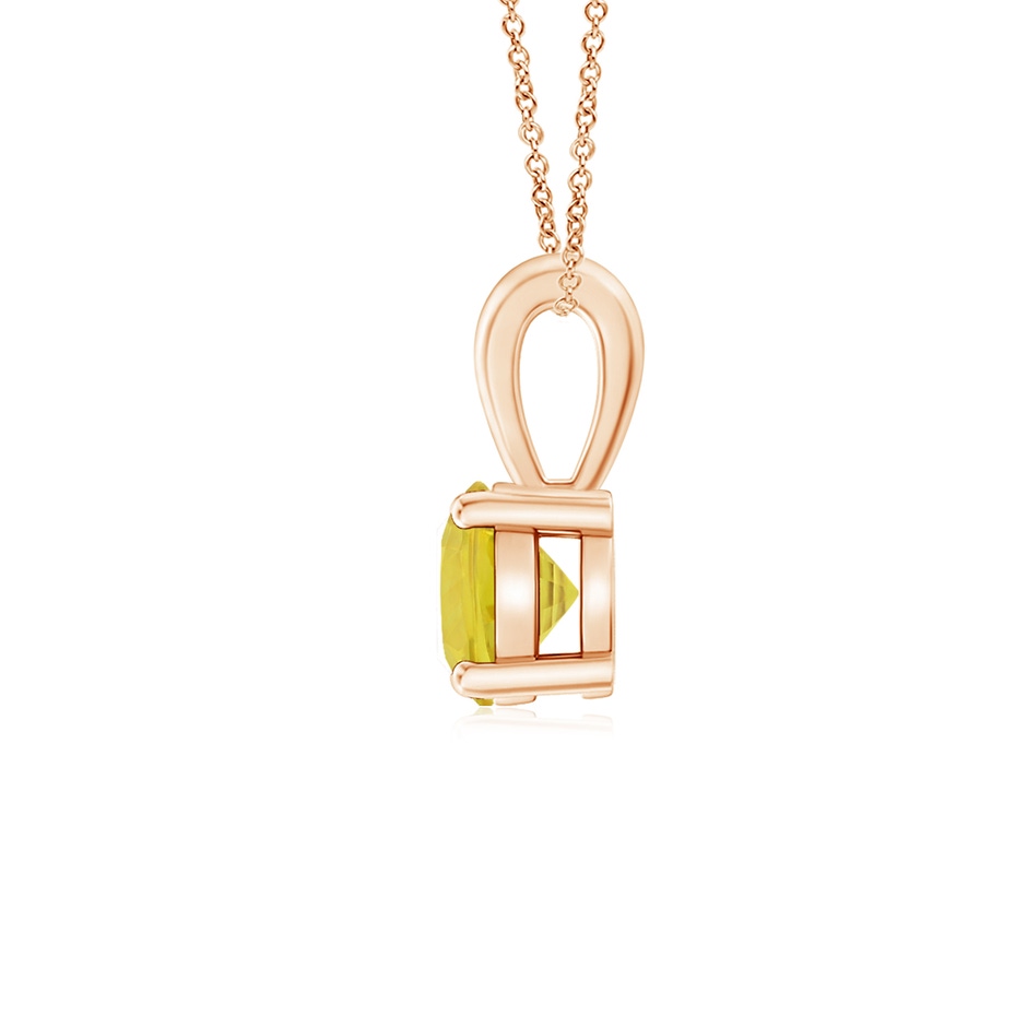 5mm AA Classic Prong-Set Round Yellow Sapphire Solitaire Pendant in Rose Gold side 199