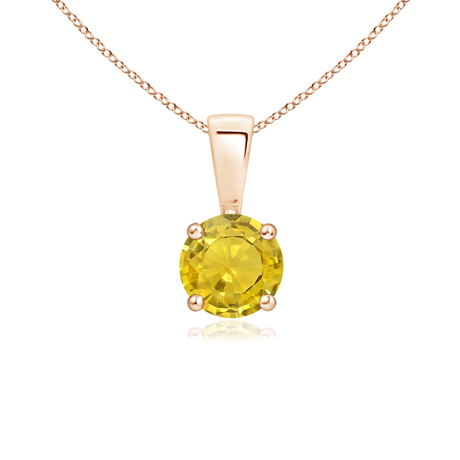 AAA - Yellow Sapphire / 0.53 CT / 14 KT Rose Gold