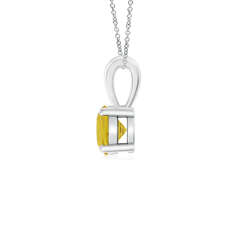 5mm AAA Classic Prong-Set Round Yellow Sapphire Solitaire Pendant in S999 Silver side 199