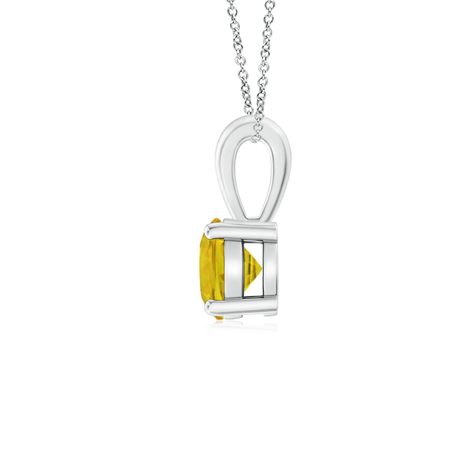 5mm AAAA Classic Prong-Set Round Yellow Sapphire Solitaire Pendant in P950 Platinum side 199