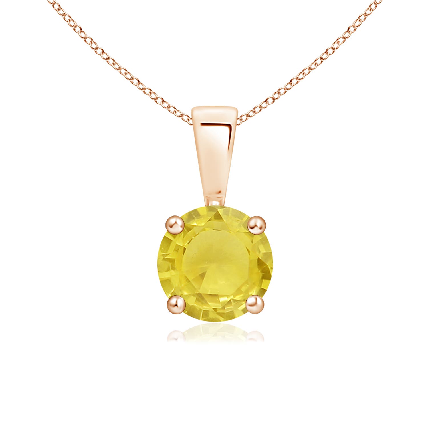 A - Yellow Sapphire / 1 CT / 14 KT Rose Gold