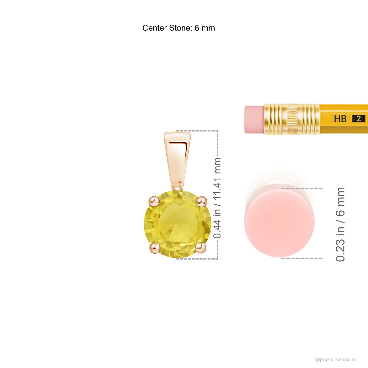 A - Yellow Sapphire / 1 CT / 14 KT Rose Gold