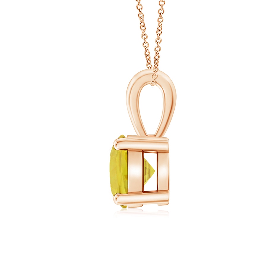 6mm AA Classic Prong-Set Round Yellow Sapphire Solitaire Pendant in Rose Gold side 199