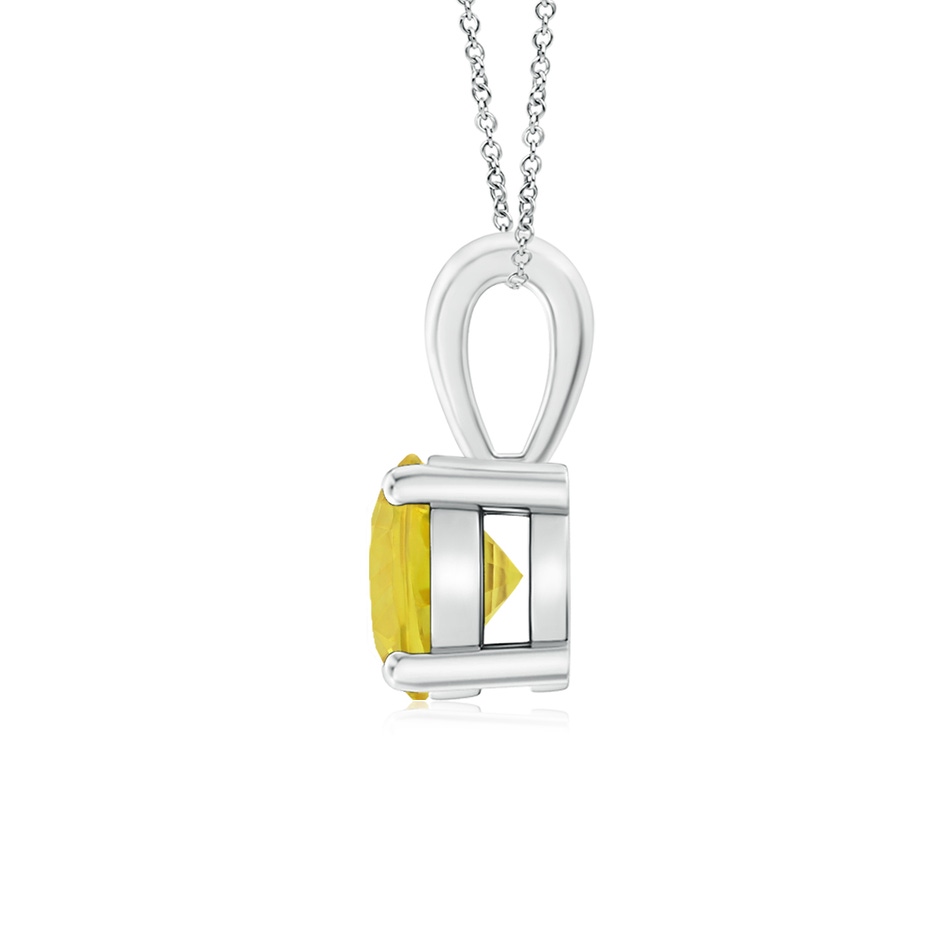 6mm AA Classic Prong-Set Round Yellow Sapphire Solitaire Pendant in White Gold side 199