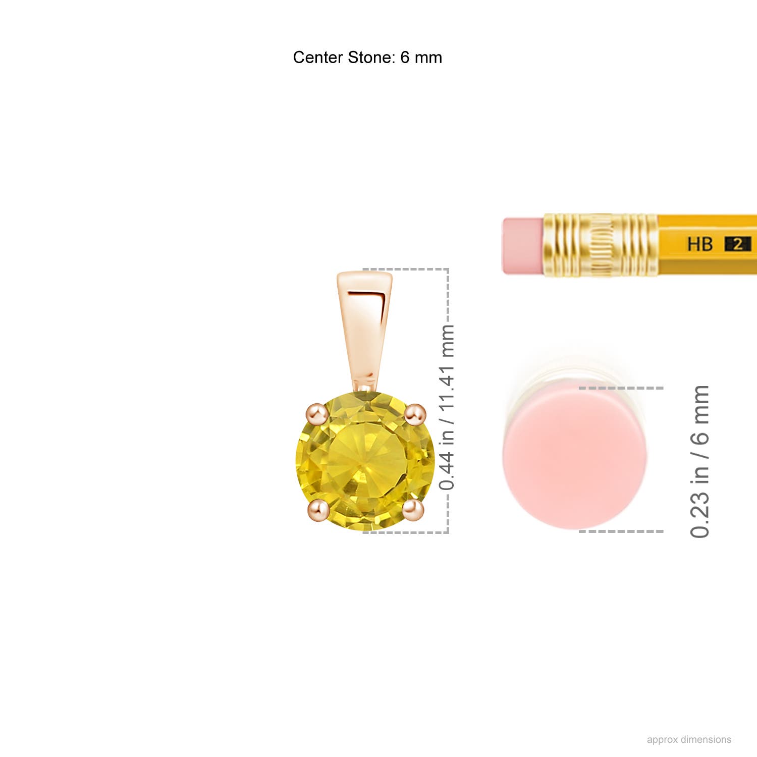 AAA - Yellow Sapphire / 1 CT / 14 KT Rose Gold