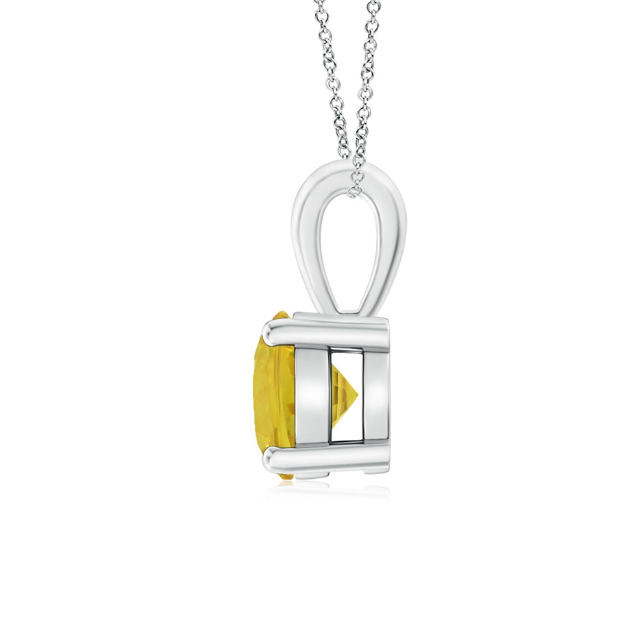 6mm AAA Classic Prong-Set Round Yellow Sapphire Solitaire Pendant in White Gold side 199
