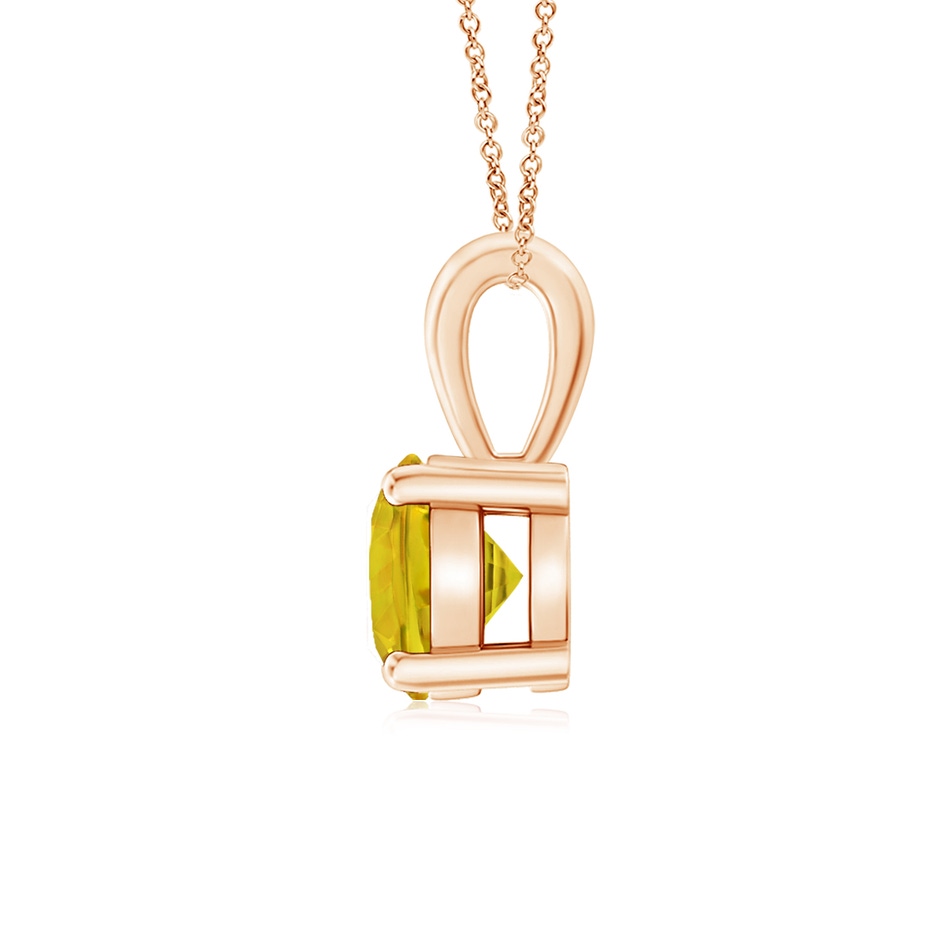 6mm AAAA Classic Prong-Set Round Yellow Sapphire Solitaire Pendant in Rose Gold side 199