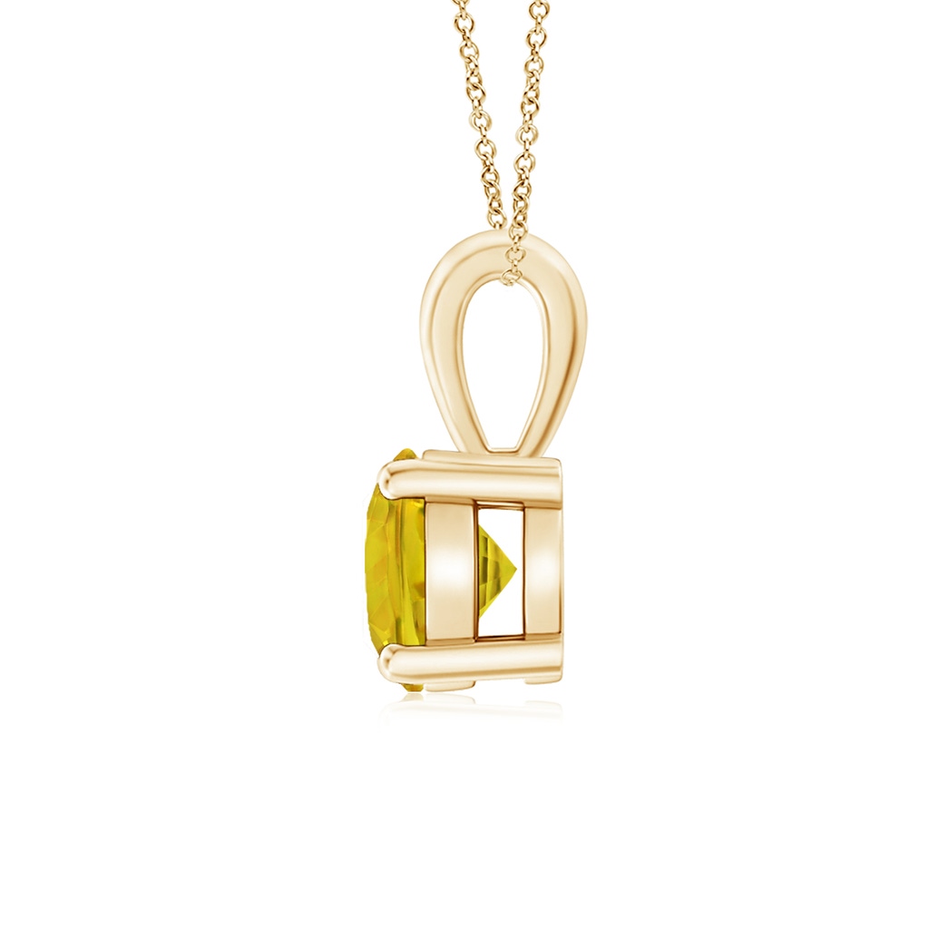 6mm AAAA Classic Prong-Set Round Yellow Sapphire Solitaire Pendant in Yellow Gold - side 199