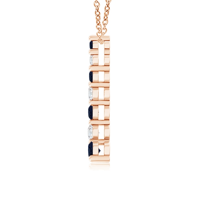 3.2mm A Sapphire and Diamond Curved Journey Pendant in Rose Gold product image