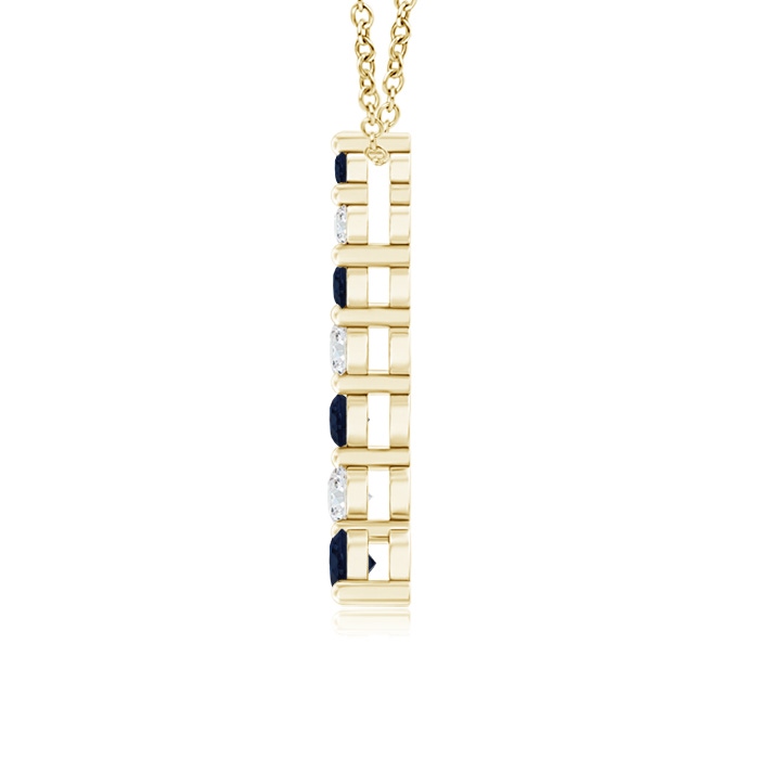 3.2mm A Sapphire and Diamond Curved Journey Pendant in Yellow Gold product image