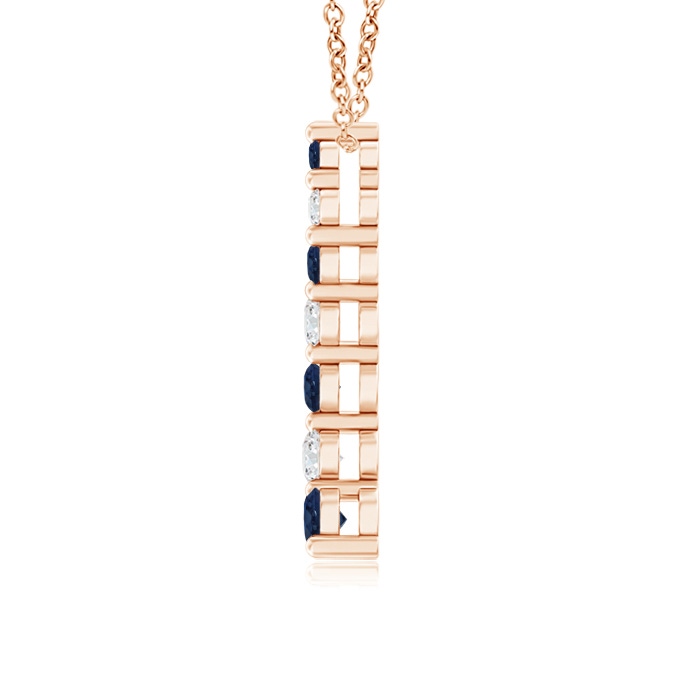 3.2mm AA Sapphire and Diamond Curved Journey Pendant in Rose Gold product image