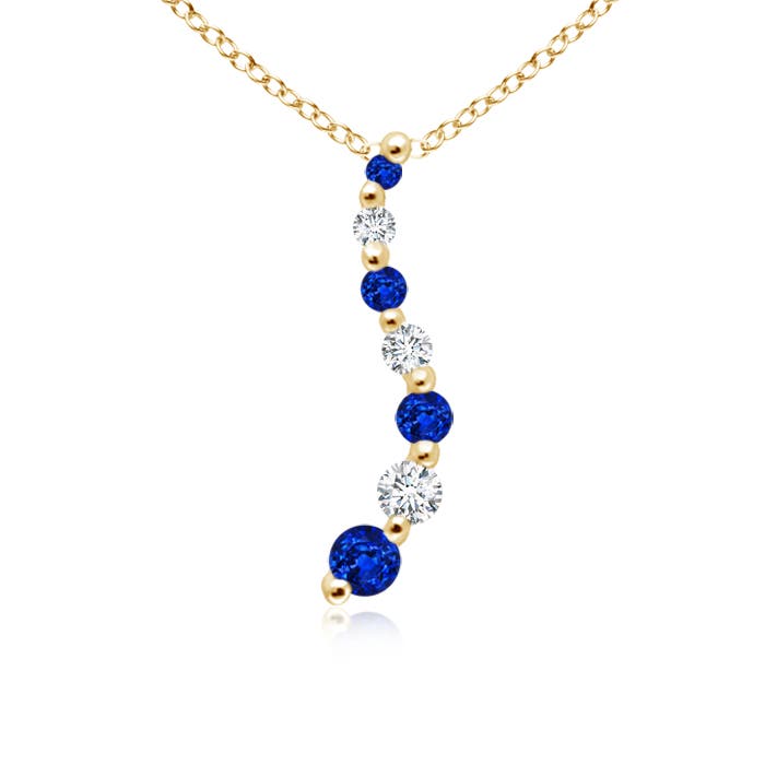 AAAA - Blue Sapphire / 0.55 CT / 14 KT Yellow Gold