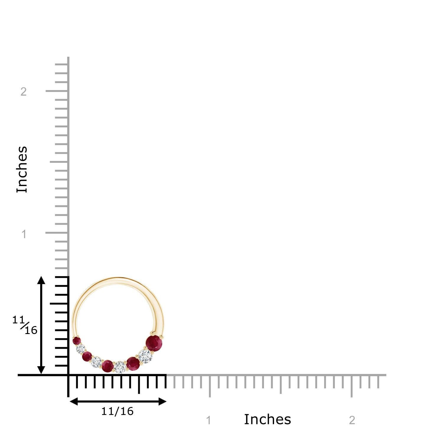 A - Ruby / 0.64 CT / 14 KT Yellow Gold